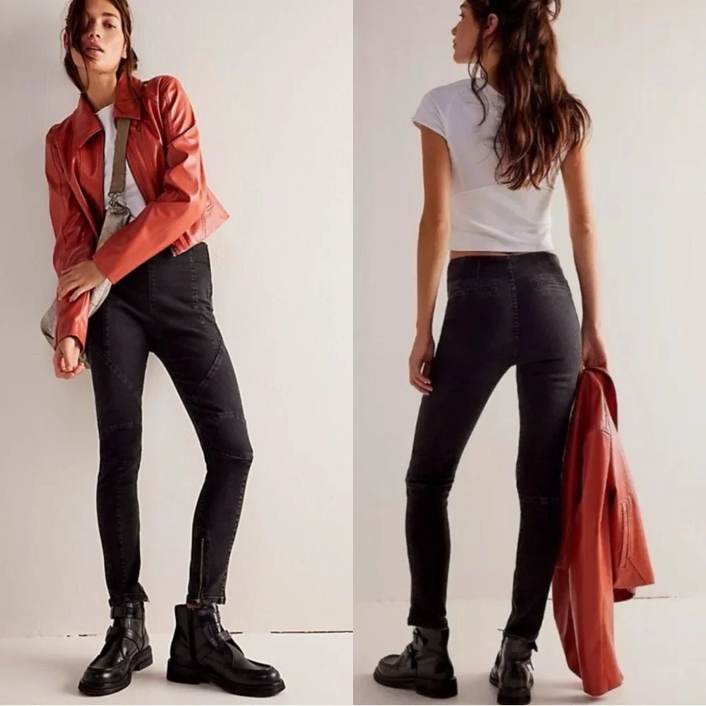 FREE PEOPLE We The Free Bella Moto Skinny Jeans